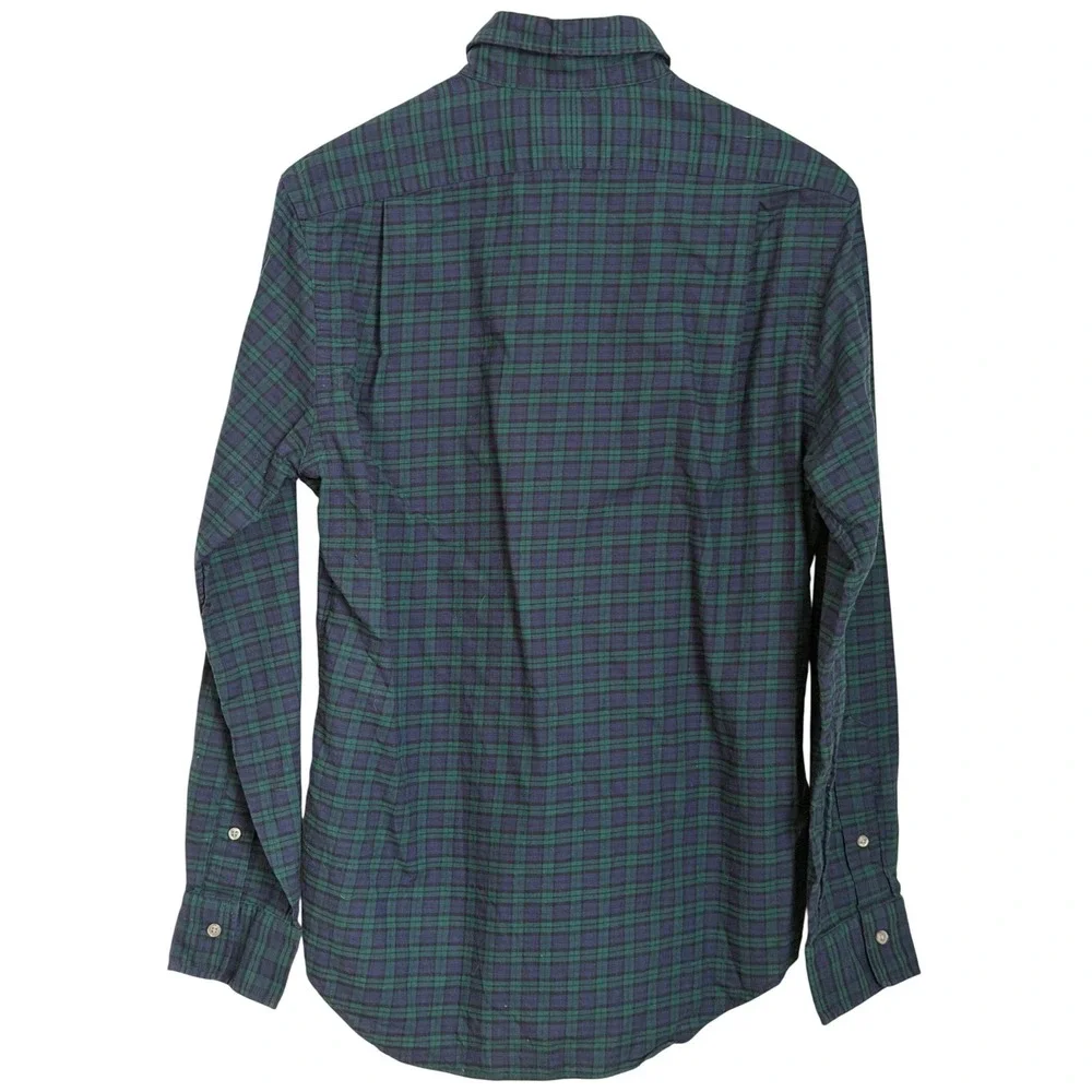 Ralph Lauren Blackwatch Plaid Shirt Mens M Slim‎ Fit Green Blue Preppy Outdoors